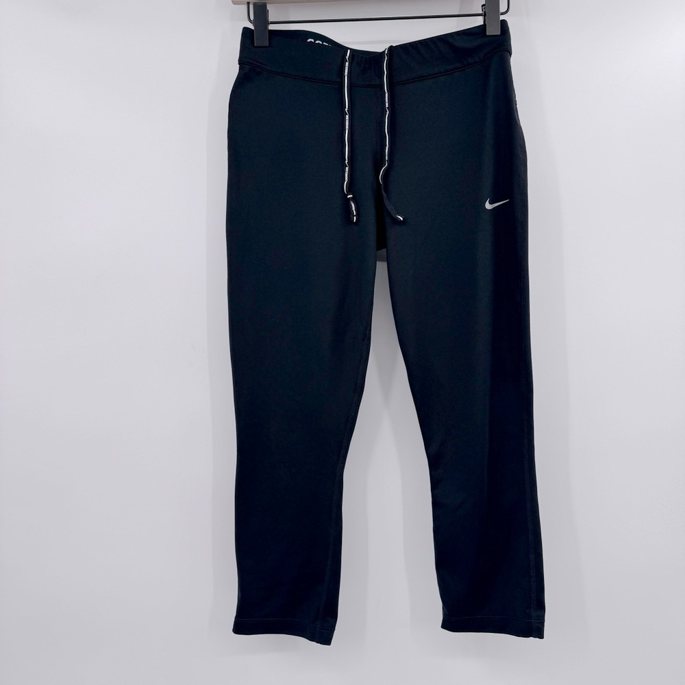 Nike Leggings Womens Medium Black Relay Tight Fit Cropped Running Drawstring